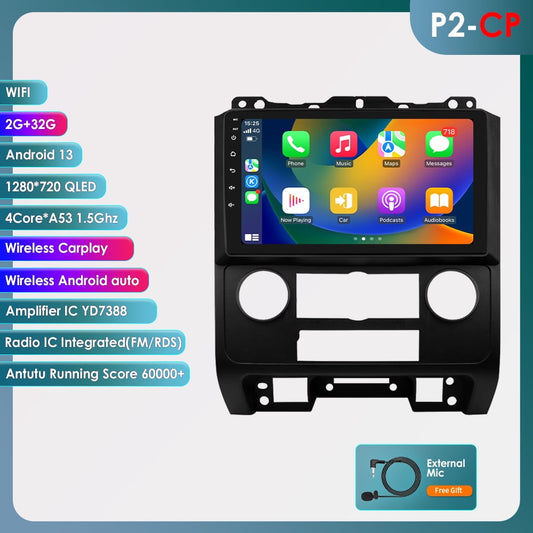 Android 13 Apple Carplay Bluetooth Wifi 2+32GB RDS Auto Car Stereo Radio Head Unit GPS Navigation Player For Ford Escape 2007 2008 2009 2010 2011 2012