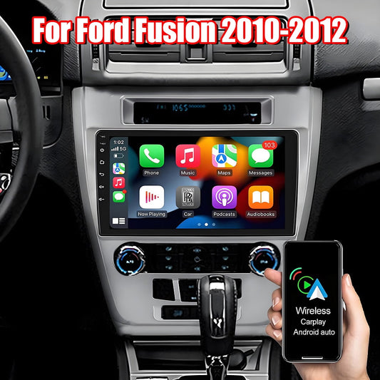 Eforcase Radio for Ford Fusion 2010-2012 Touch Screen, 10.1 Inch Android Car Stereo CarPlay Android Auto GPS Navigation Bluetooth FM HiFi WiFi SWC Backup Camera Microphone