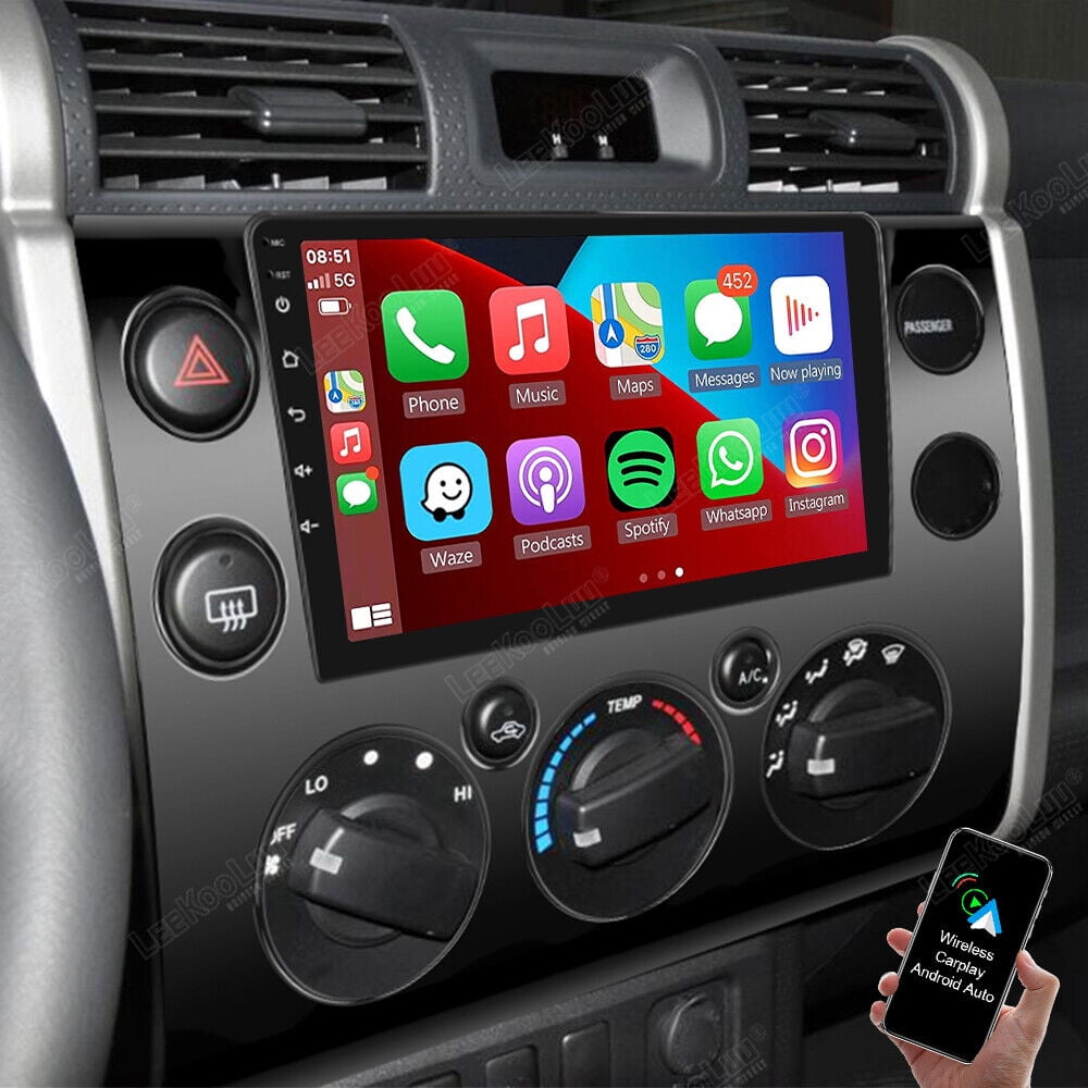 Toyota Android Head Unit Eforcase Car Stereo Radio with Carplay Android Auto for Toyota Fj Cruiser 2007-2013, Android 13.0 9 inch Touch Screen Radio Support WiFi GPS FM/RDS/SWC Bluetooth with AHD Camera