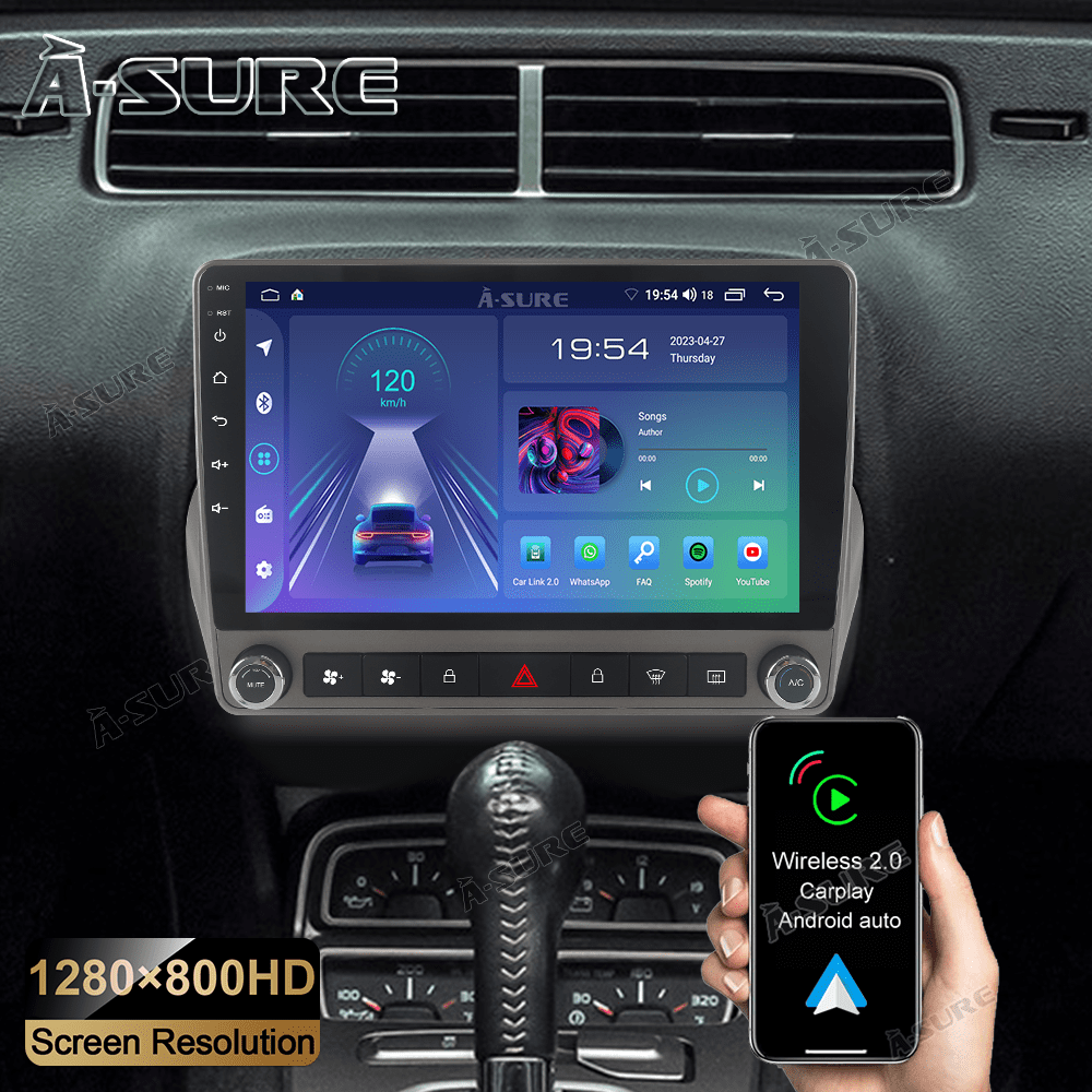 For 2010-2015 Chevy Camaro 2+32GB Android 13 Car Stereo Radio Wireless CarPlay WiFi Bluetooth GPS DSP SWC
