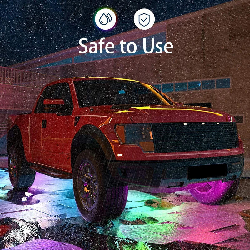 RGB Multicolor Flexible Flowing Car LED Light Underglow Underbody Waterproof Automobile Chassi Neon Atmosphere Light