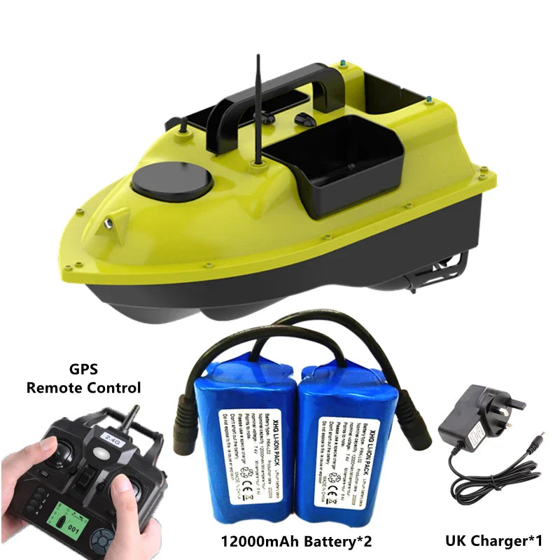 GPS Positioning 500M Sonar Fish Finder One Key Cruise RC Bait Boat Three Hoppers 6Hours Endure Screen Display Waterproof RC Boat