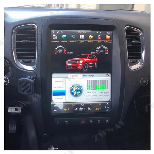 Android 128GB For Dodge Durango 2012 - 2019 Vertical Tesla Style Radio Screen Car Multimedia Player Stereo Radio GPS Navigation