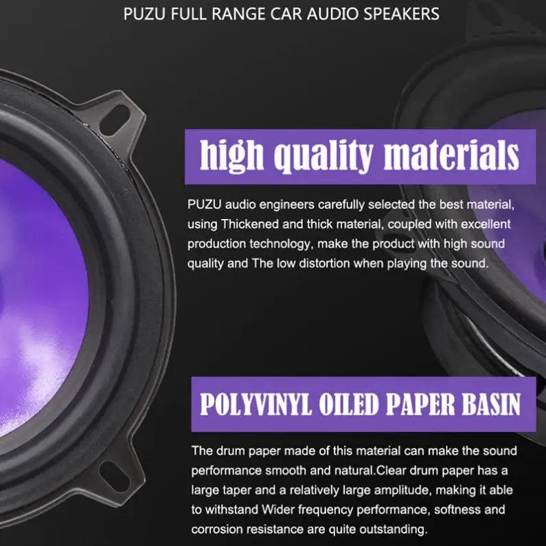 2pcs 5 Inch 80W Full Range Frequency Car Audio Speaker Heavy Mid-bass Ultra-thin Modified Speaker  Non-destructive Installation