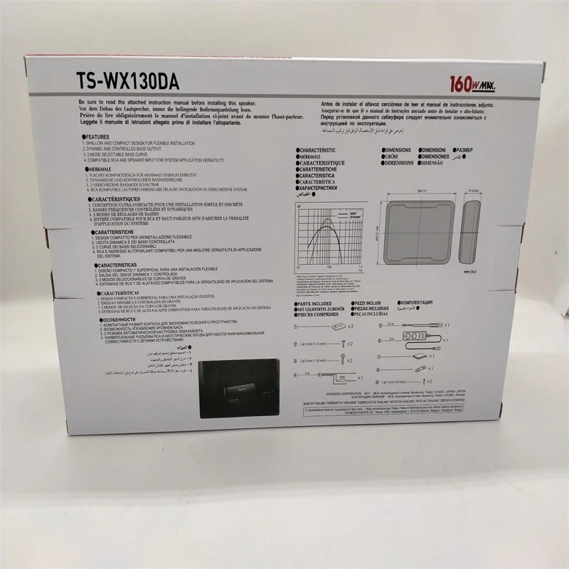 Free Shipping 1 Set PIONEER Car subwoofer TS-WX130DA 160W Active Under Seat Sub Woofer With Remote Bass Link Made In Japan