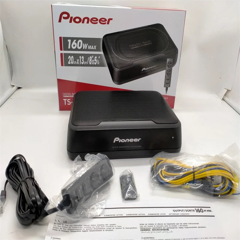 Free Shipping 1 Set PIONEER Car subwoofer TS-WX130DA 160W Active Under Seat Sub Woofer With Remote Bass Link Made In Japan
