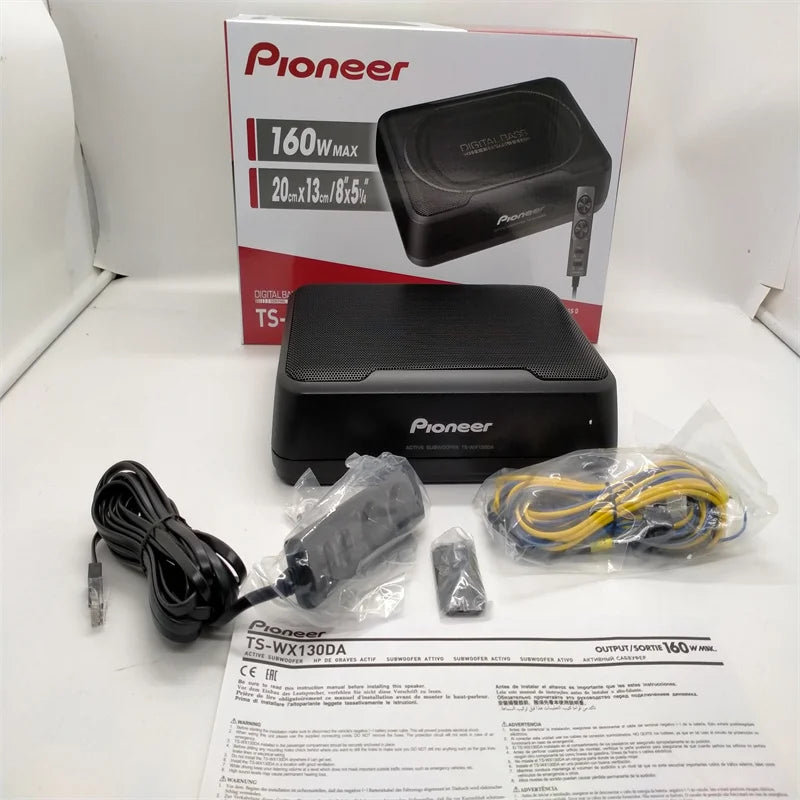 Free Shipping 1 Set PIONEER Car subwoofer TS-WX130DA 160W Active Under Seat Sub Woofer With Remote Bass Link Made In Japan