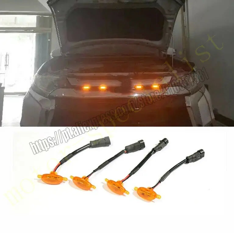 NEW For Jeep Renegade 2015-2021 Front Grille LED Light Raptor Grill Trim Cover 4PCS car accessories