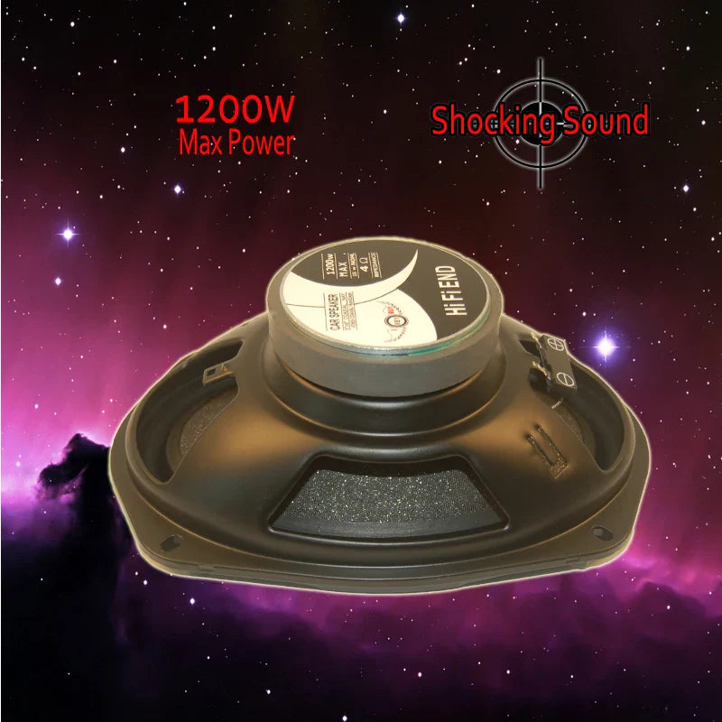 2pcs/Lot 12V  6x9 inch 4 Way Bass Audio Automotive HiFi Quality Japan Rubber Edge Paper Cone  Coaxial Car Speaker