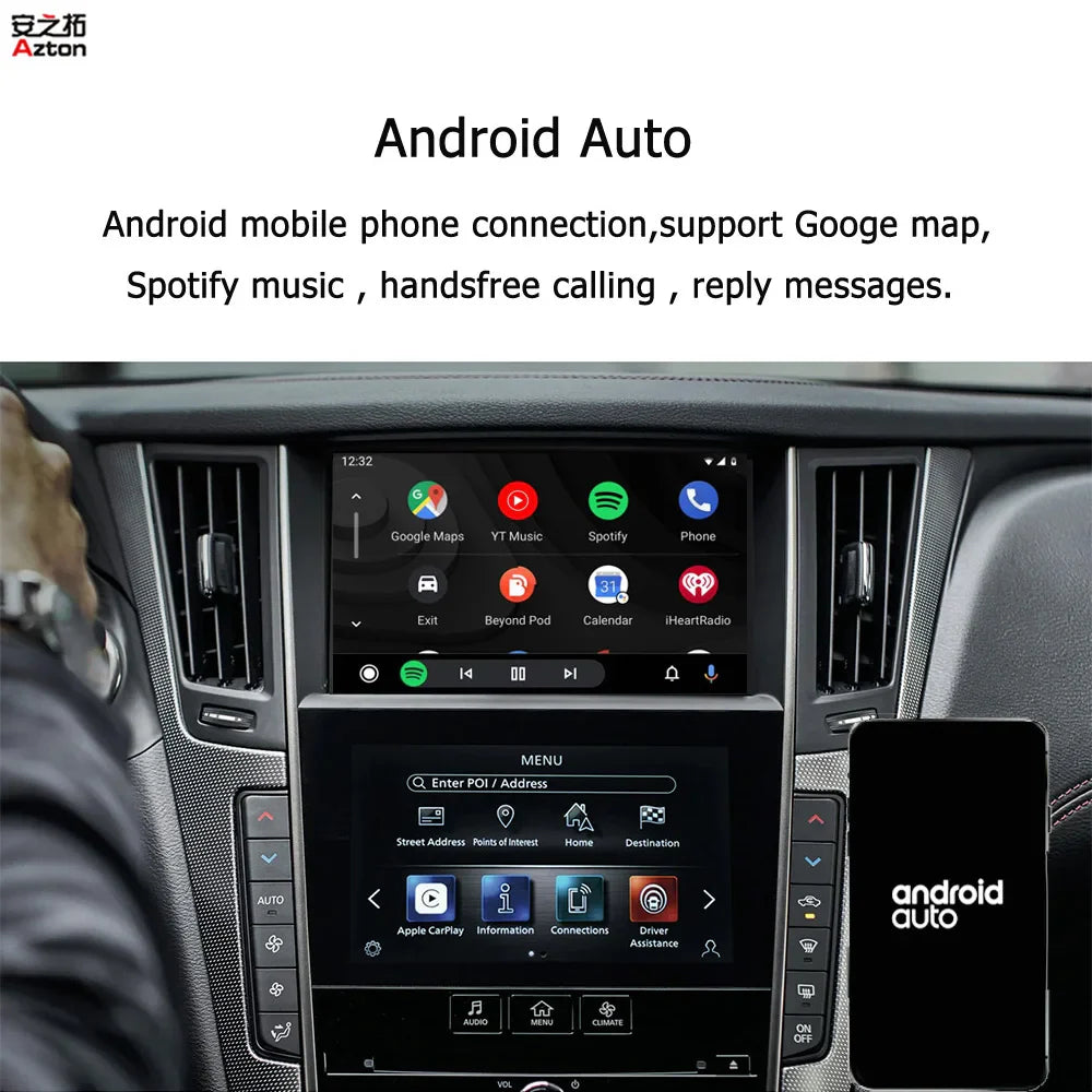 Android Auto AirPlay Apple CarPlay For Infiniti Q50 Q60 Q70 QX50 Q50L 2015 2016 2017 2018 2019 WIFI Wireless CarPlay Service