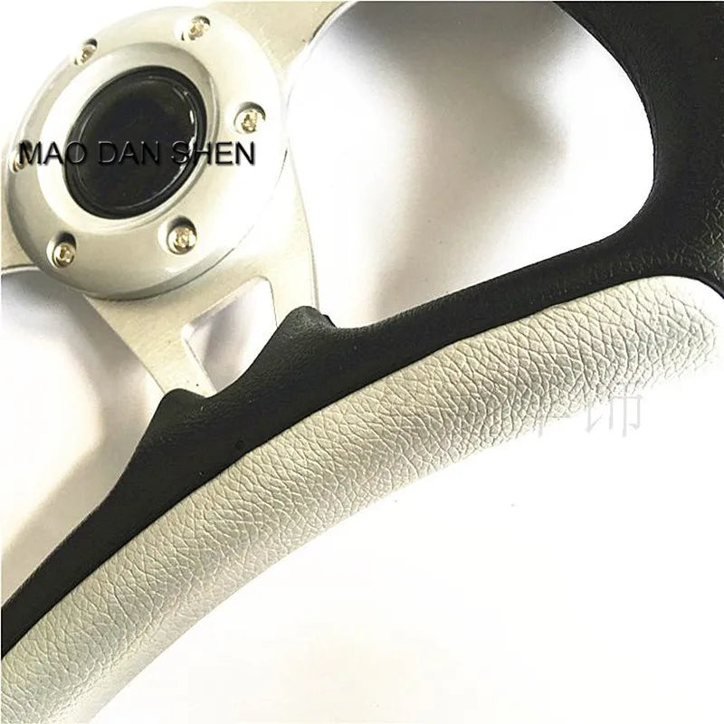Car styling steering wheel / racing 13-inch steering wheel / universal PVC metal sports steering wheel black / silver / yellow