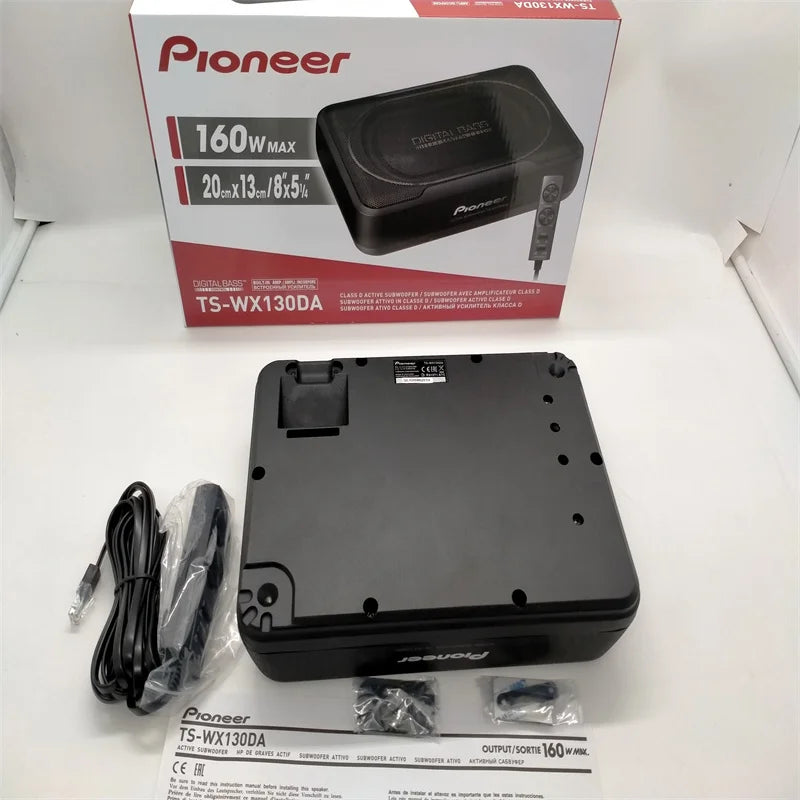 Free Shipping 1 Set PIONEER Car subwoofer TS-WX130DA 160W Active Under Seat Sub Woofer With Remote Bass Link Made In Japan