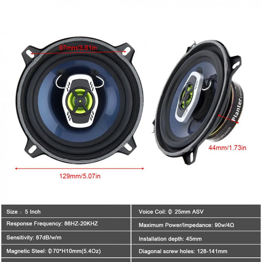 Coaxial Speakers 5 Inch 500W 2 Way Car Coaxial Auto Audio Music Stereo Full Range Frequency Hifi Speakers Non Destructive