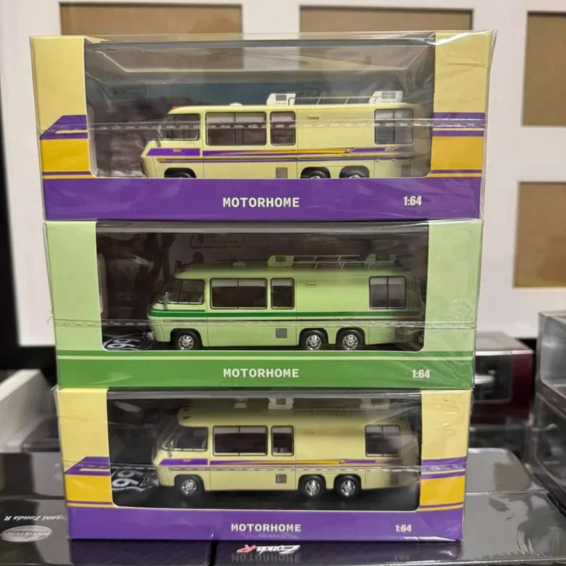 MK Miniatures 1:64 GMC Motorhome HEC Caravan Limited Edition Beijing Exhibition Exclusive Resin Model Long Body RV Collectible