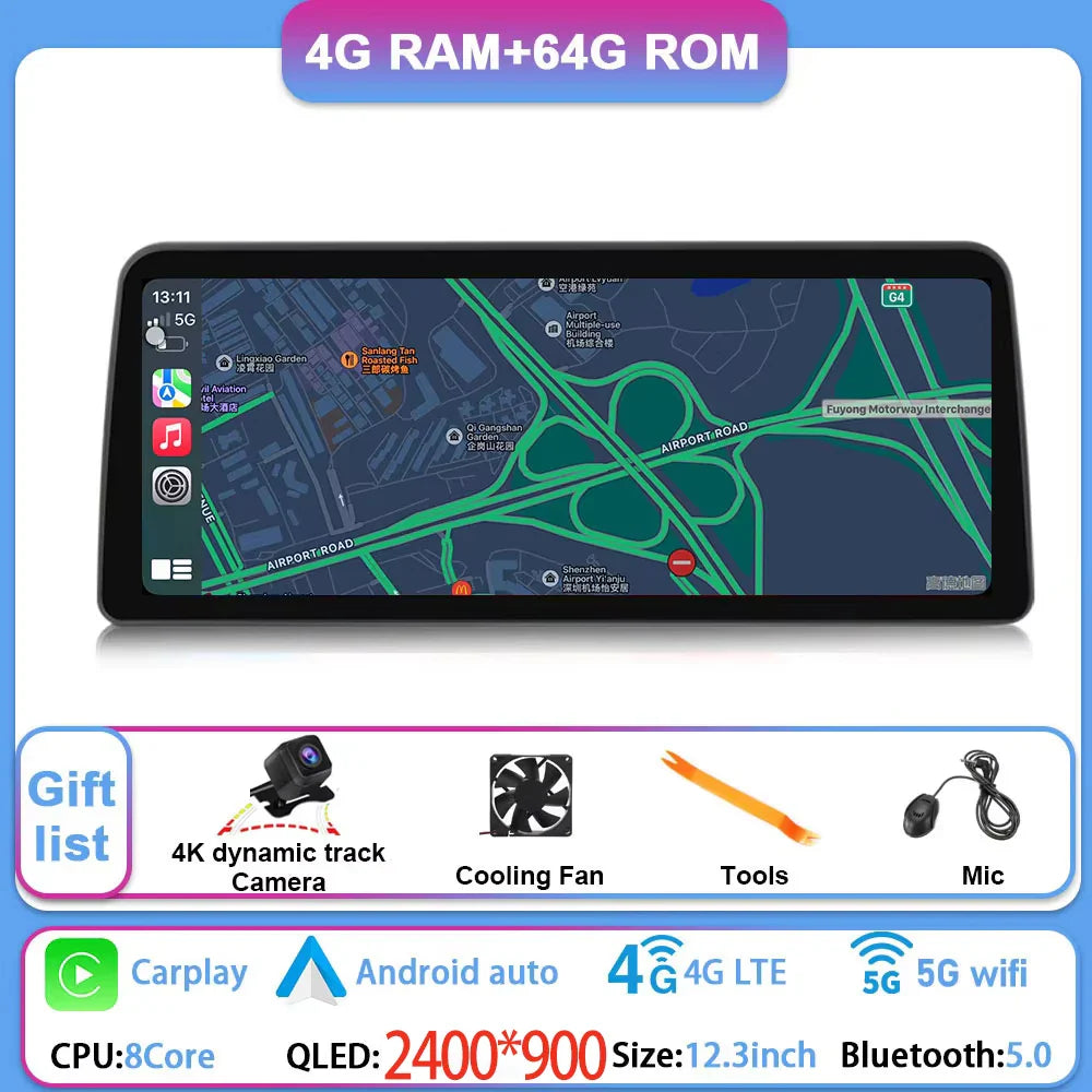 12.3 Inch Android 14 For GMC Yukon Chevrolet Tahoe Silverado 2007 - 2013 Car Radio Multimedia Player GPS Head Unit Auto StereoBT