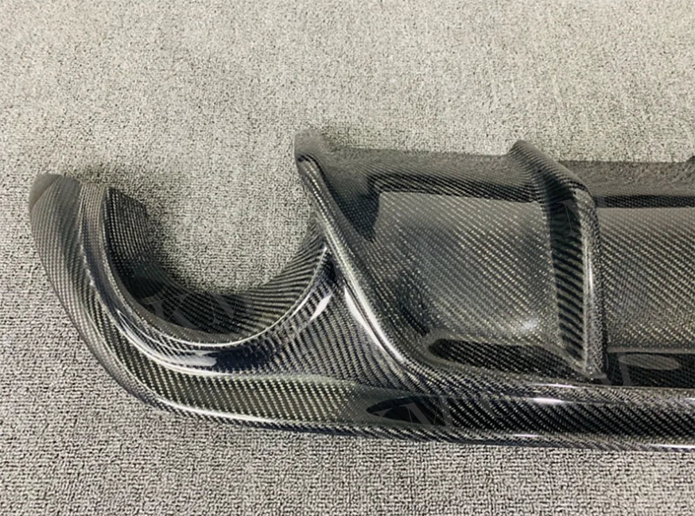for Infiniti Q50 Q50S 2014-2017 Carbon Fiber Rear Bumper Diffuser Lip Spoiler Rear Diffuser with Brake Light