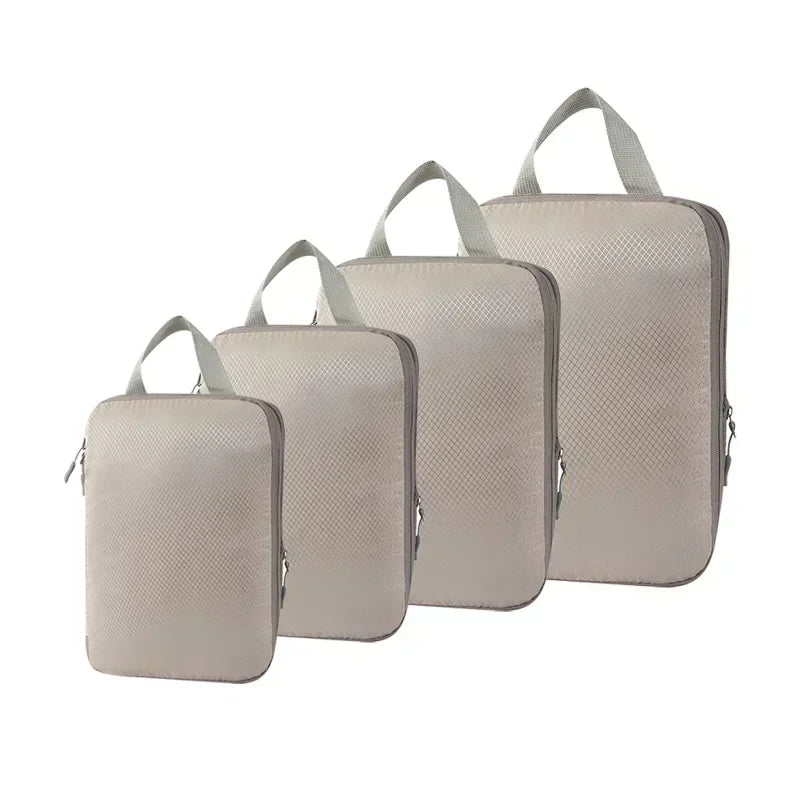 4Pcs Travel Compression Packing Cubes Bag Portable Suitcase Cloth Organizers Waterproof Luggage Storage Cases Drawer makeup bag