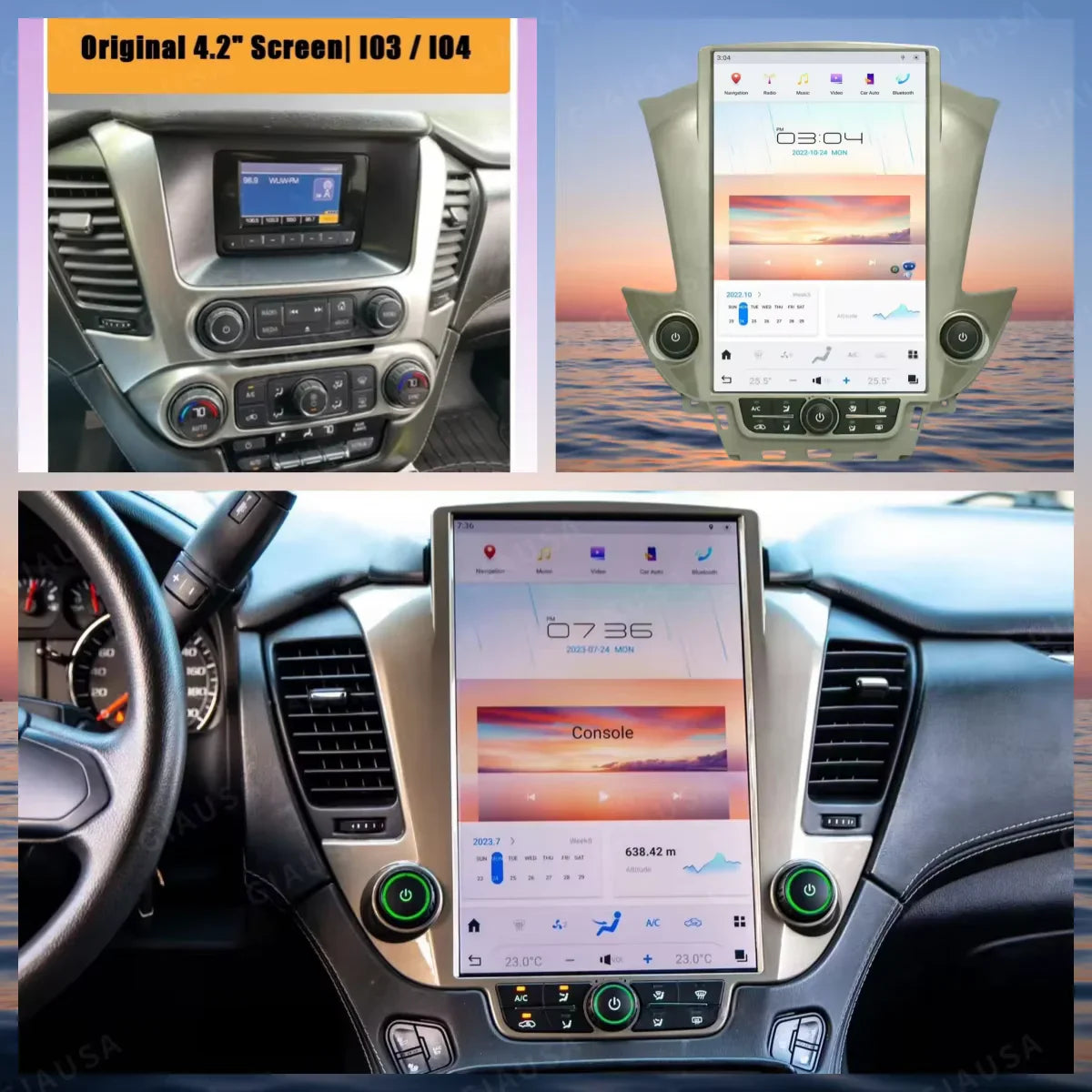 Car Radio For Chevrolet Suburban Tahoe GMC Yukon 2014-2020 14.5 Inch Wireless Carplay GPS Navigation Multimedia Player Head unit