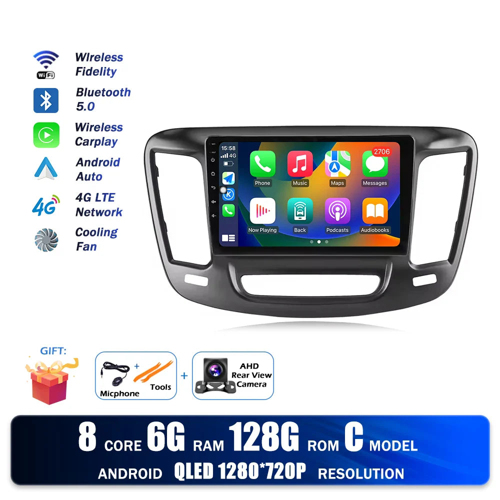 For Chrysler 200 200C 2015 - 2019 Car Radio Multimedia Video Player Navigation stereo Android Auto Carplay GPS WIFI BT