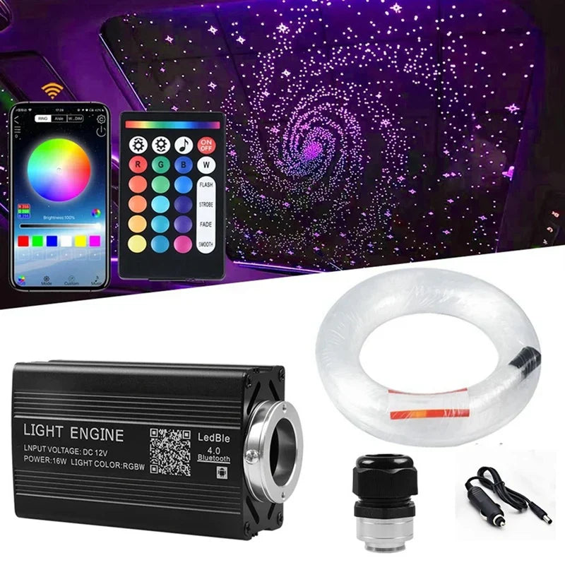 1000Pcs Fiber Optic Car Home Headliner Star Light Kit Roof Ceiling Lights Remote