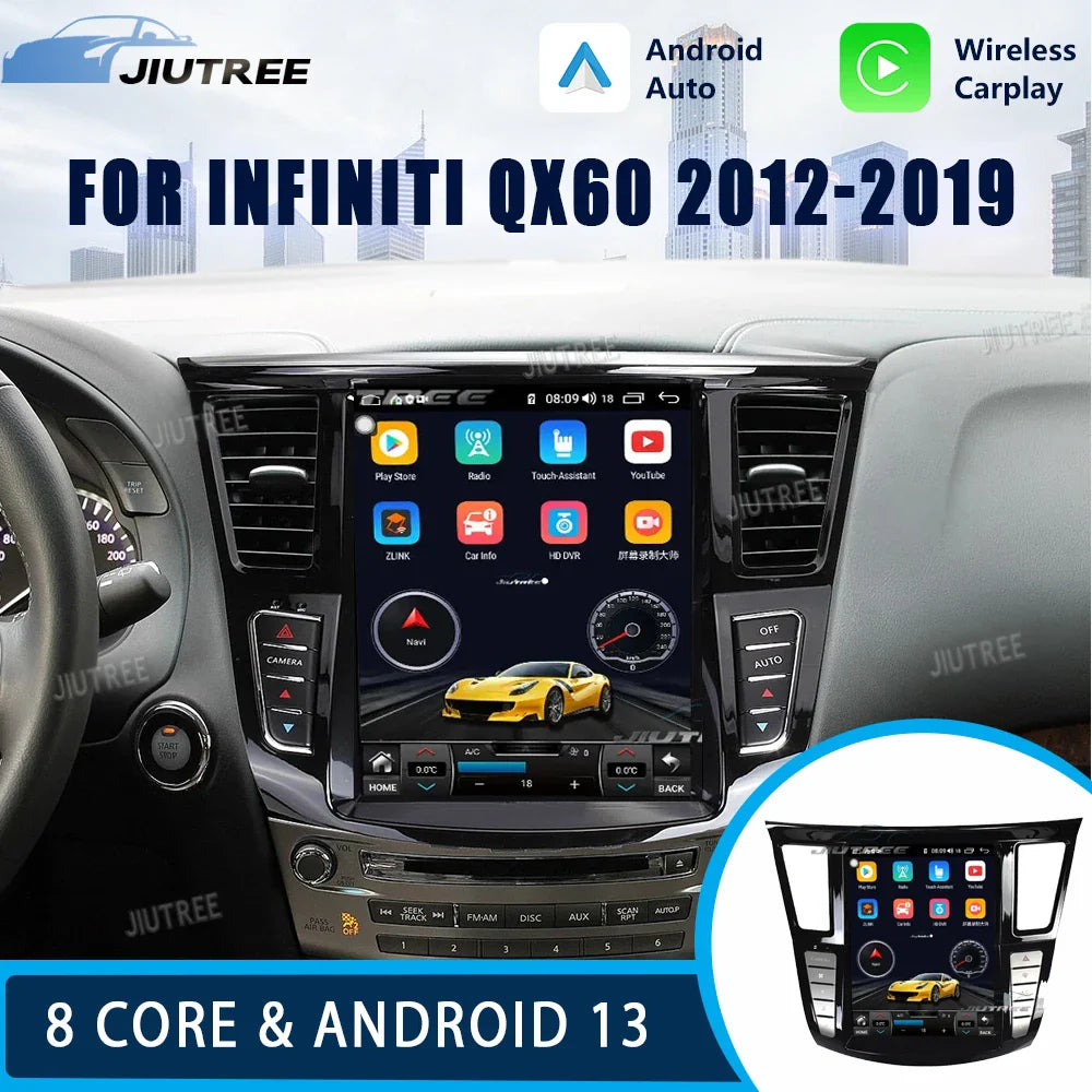 Android 13 For Infiniti QX60 JX35 2013-2020 Car Radio Automotive Multimedia Tesla Screen Car play Auto Bluetooth GPS 4G WIFI DSP