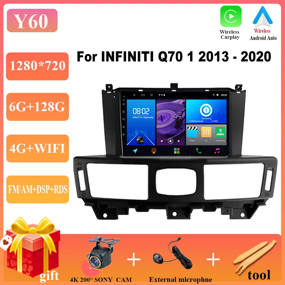 Car Radio Player For Infiniti Q70 1 2013-2020 Android 13 Car Radio Multimedia Video Player Navigation auto radio car DVD WIFI