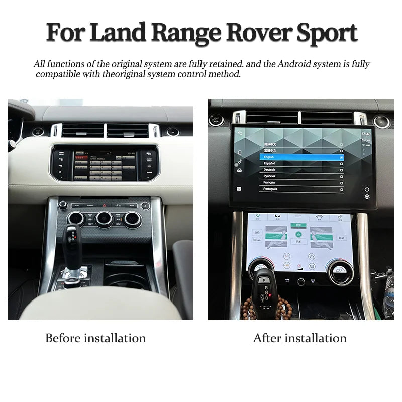 13"For Range Rover Sport L494 Android 13 Multimedia Player Car GPS Radio Wireless Carplay And Android Auto Original Car OEM Menu