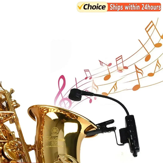 UHF 2.4G Professional Wireless Instrument Microphone for Saxophone Trumpet Sax Wireless Receiver Transmitter 50M Range Plug