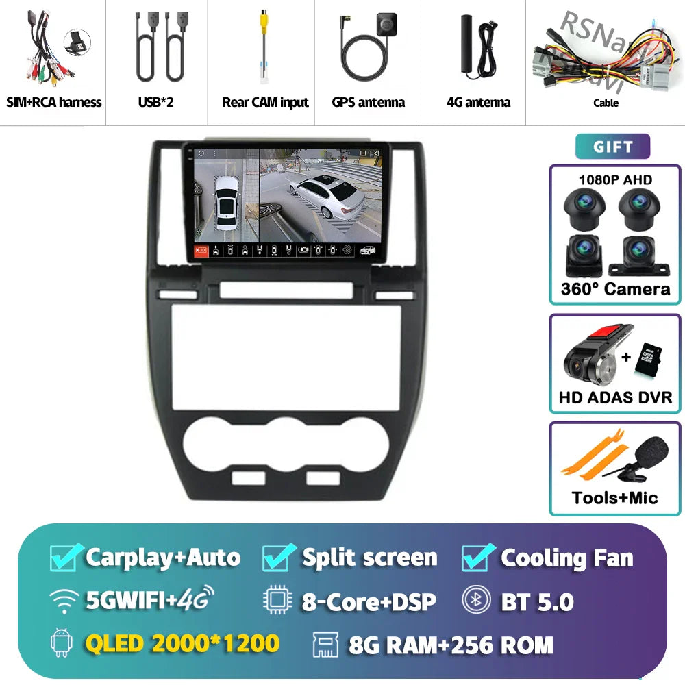 Android 14 Carplay Auto 2K Screen Car Radio Multimedia Player For Land Rover Freelander 2 2006 - 2012 DSP 2din Autoradio Stereo