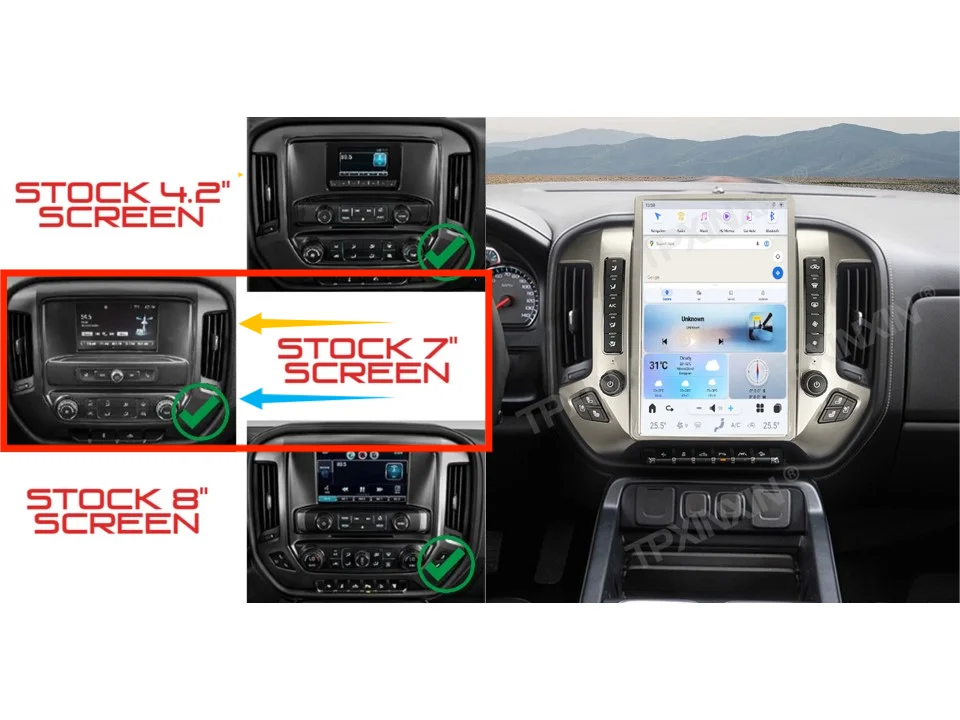 NEW 14.4" Tesla Style Screen For GMC Sierra Chevrolet Silverado 2014-2019 Car Multimedia Radio Player,stereo Android dash Unit