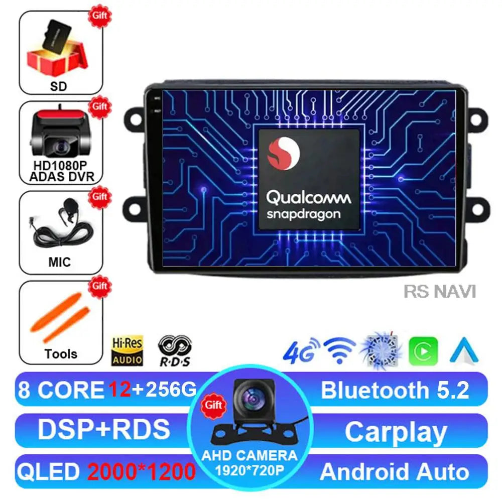 Android 14 For Renault Dacia LOGAN sandero Duster Lodgy Lada Xray Captur Dokker Car Radio Multimedia Navigation Video Player GPS