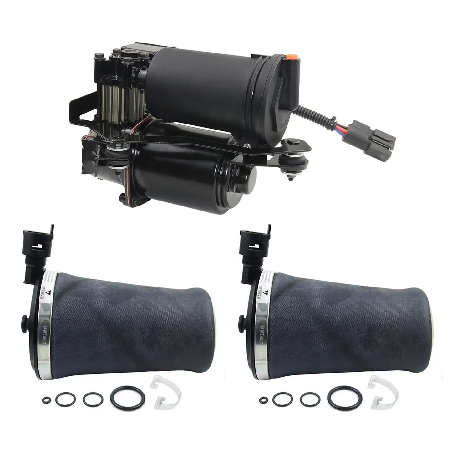 AP03 2*Rear Air Spring Bags+1*Compressor Pump for Ford Mercury Lincoln 3U2Z5580AA