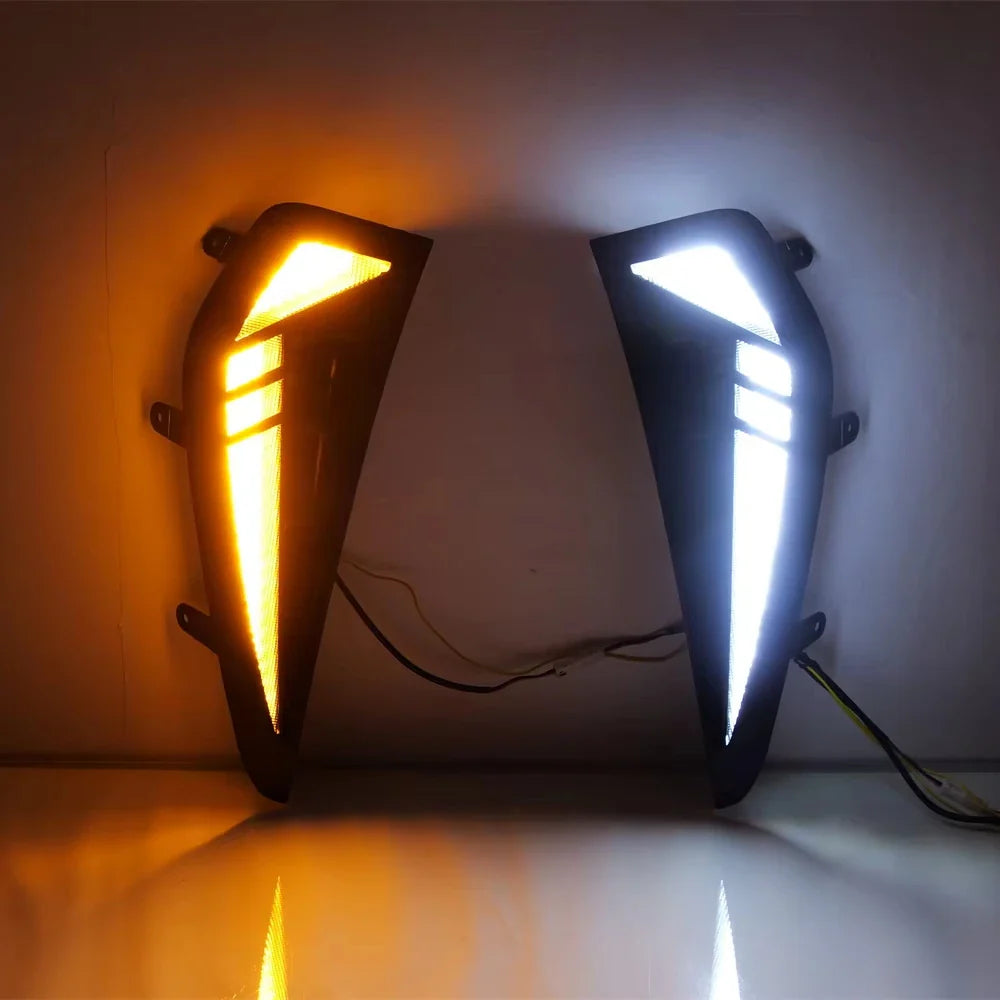 For Dodge Ram 1500 TRX 2021 2022 2023 2024 Car LED Fender Side Daytime Running Light DRL With Dynamic Yellow Turn Signal