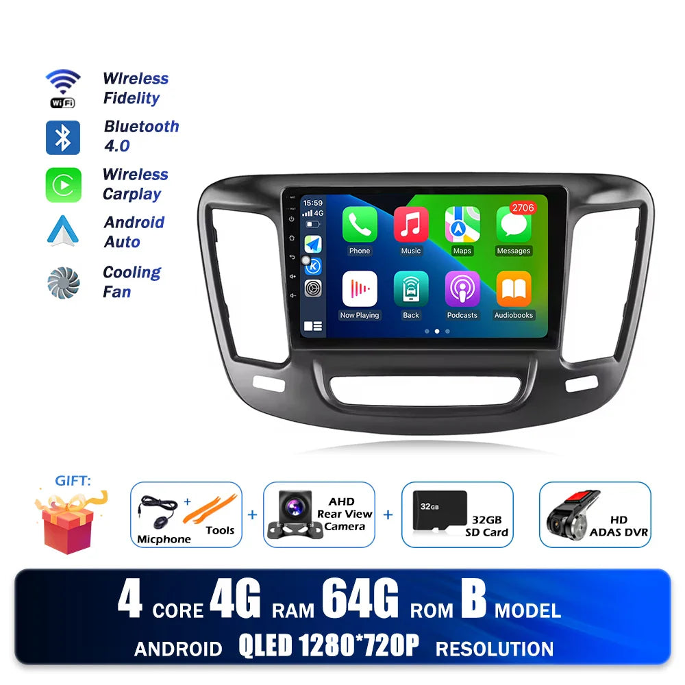 For Chrysler 200 200C 2015 - 2019 Car Radio Multimedia Video Player Navigation stereo Android Auto Carplay GPS WIFI BT