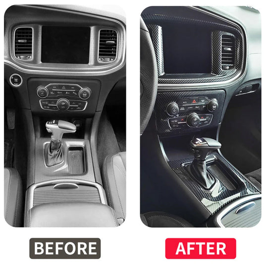 For Dodge Charger 2015-2021 Car Interior Central Control AC Switch Gear Shift Panel Cover Trim Decora 5PCS/Set