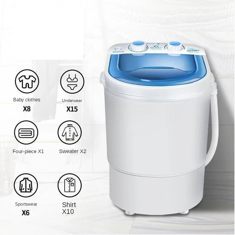 110V 220V Portable Washing Machine Large with Dryer Bucket for Clothes Shoe Mini Washing Machine A