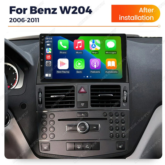 Android 14 OS IPS Car Radio For Mercedes Benz C Class W204 S204 2006 - 2011 Carplay Auto Multimedia Player GPS Stereo Navigation