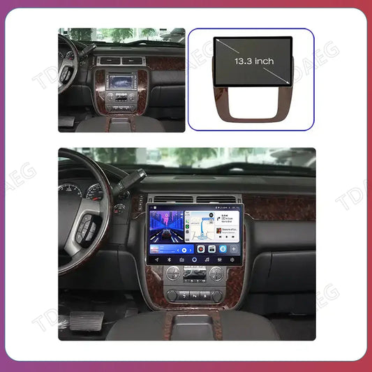 13INCH Android 14 For GMC Yukon Chevrolet Tahoe Suburban 2008 - 2012 Multimedia Video Player 4G WIFI Navigation GPS Carplay auto