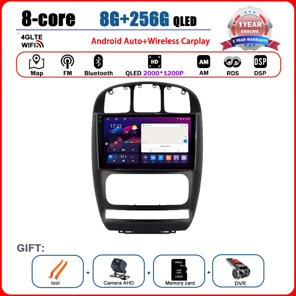 Car Radio Multimedia Player Android 14 System for Dodge Caravan 4 For Chrysler Grand Voyager RS 2000 - 2012 GPS Navi WiFi BT