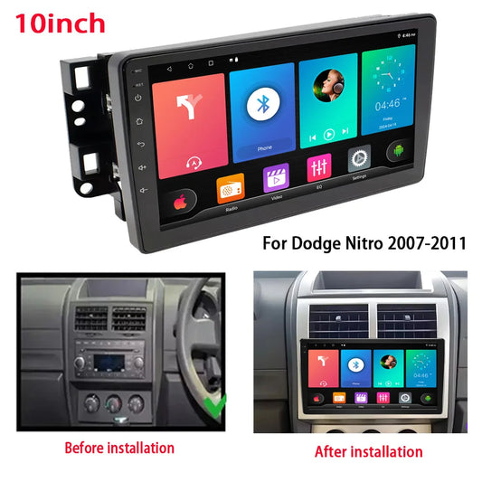 Android 13 10”4+64GB For Dodge Nitro 2007-2011 Car Multimedia wireless Carplay Android Auto GPS stereo Radio Video Palyer Head