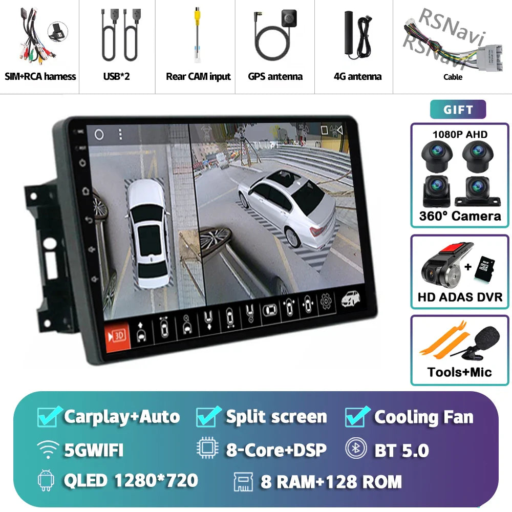 Android 14 Car Radio For Jeep Compass Grand Cherokee Wrangler Chrysler Sebring Town Country Dodge Charger Multimedia Stereo 2din