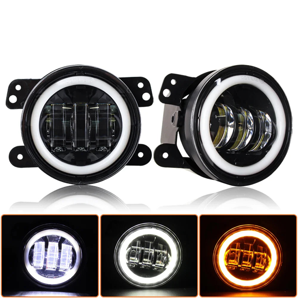 4 Inch Round LED Front Driving Fog Lights for Grand Cherokee 2011-2013/Wrangler JK 2007-2018