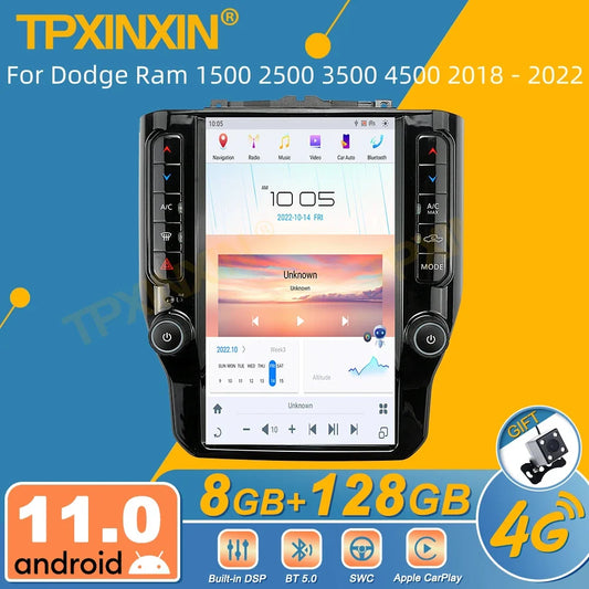 For Dodge Ram 1500 2500 3500 4500 2018 - 2022 Android Car Radio Multimedia Video Player Wireless Carplay Autoradio Stereo GPS