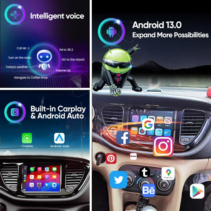 For Fiat Viaggio/Ottimo Dodge Dart 2012~2017 8Core Carplay Android13 Radio Car GPS Multimedia Player Stereo Screen Audio Navigat