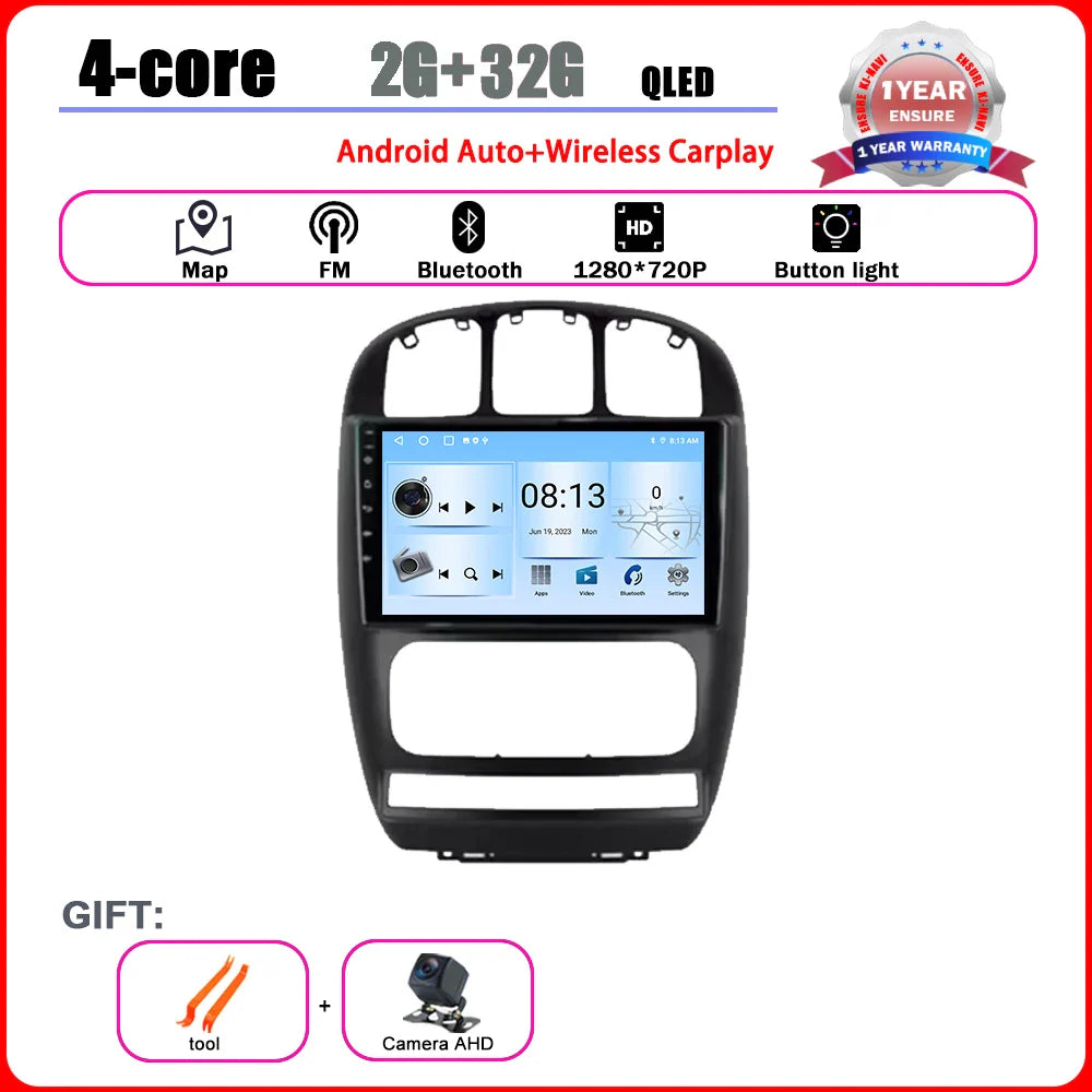 Car Radio Multimedia Player Android 14 System for Dodge Caravan 4 For Chrysler Grand Voyager RS 2000 - 2012 GPS Navi WiFi BT