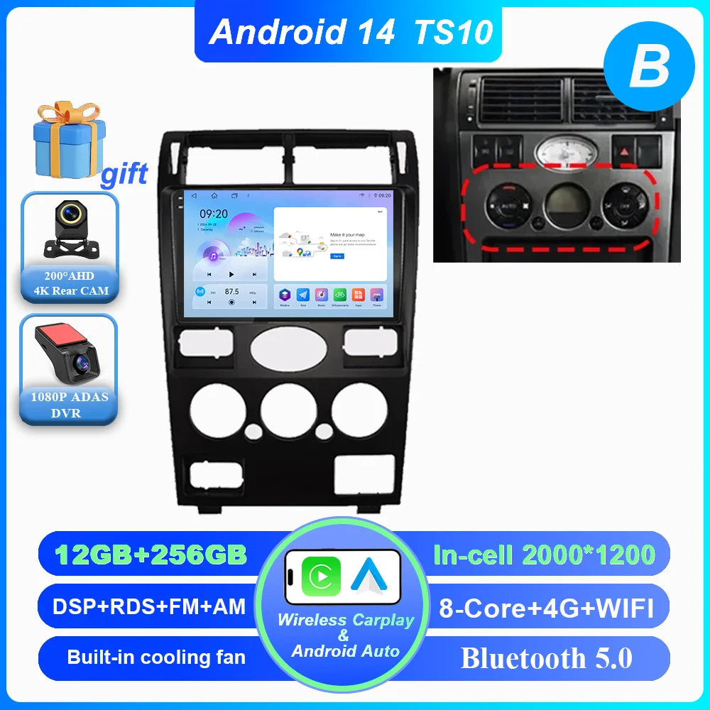 Android 14 Radio Stereo For Ford Mondeo MK 3 2000 2001 2002 2003 2004 2005-2007 Auto Multimedia Player GPS Navigation Bluetooth