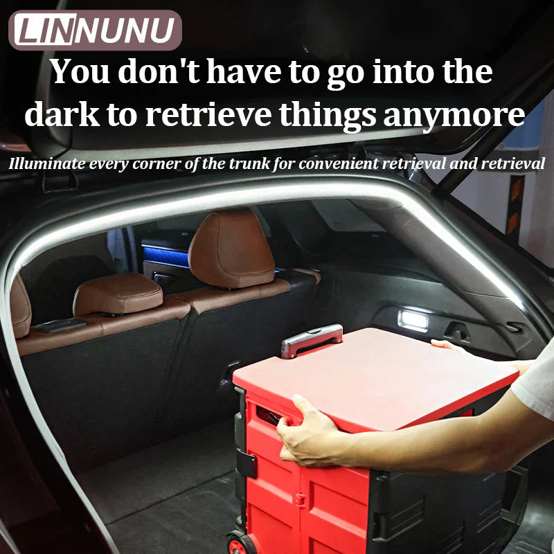 LINNUNU Rear Trunk LED Flowing Light Bar Strips Trunk Interior Decor Lamp Strip For Geely Monjaro Starray Atlas Preface Okavango