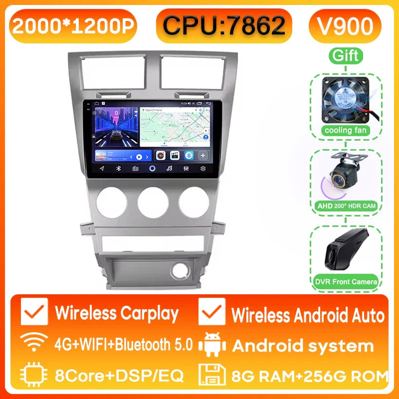 Car Radio Carplay For Dodge Avenger JS 2007 - 2010 For Dodge Nitro 2006 - 2011 Navigation GPS Android Auto Multimedia Player BT