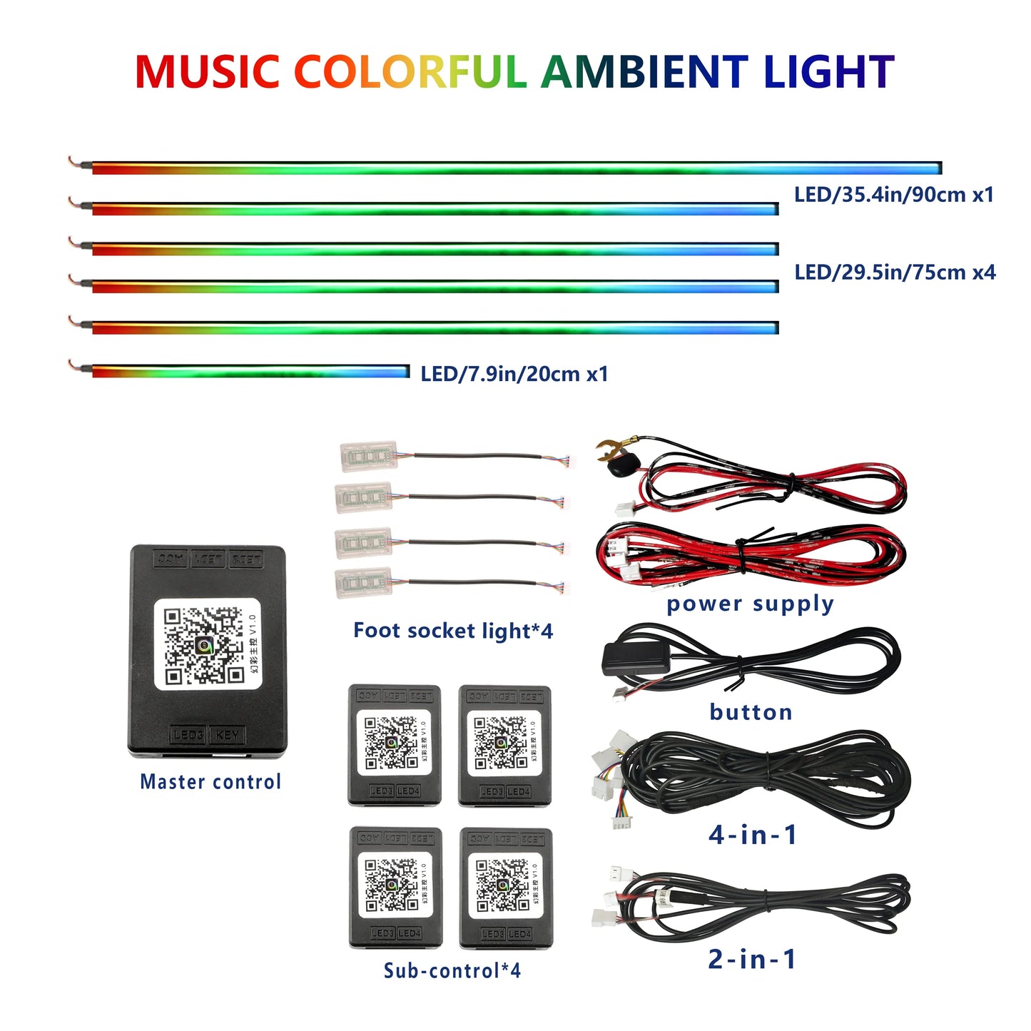 FILIPLI For The MERCEDES-BENZ CLA For 2016 Smart 64 RGB Color Car Ambient Self-Adhesive Light With APP Control Easy To Install