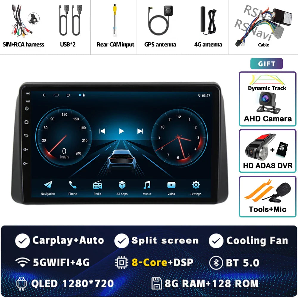 Android 14 Carplay Car Radio For Chrysler Grand Voyager 5 For Dodge Grand Caravan 2008 2011-2020 GPS Multimedia Stereo Head Unit